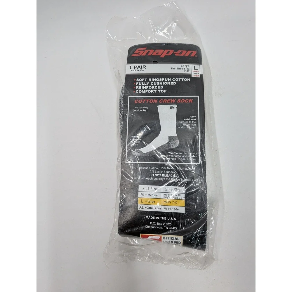 Snap-on Men 3 Pair Sock Bundle Merino Wool & Cotton Crew Work Socks Size L 7-12